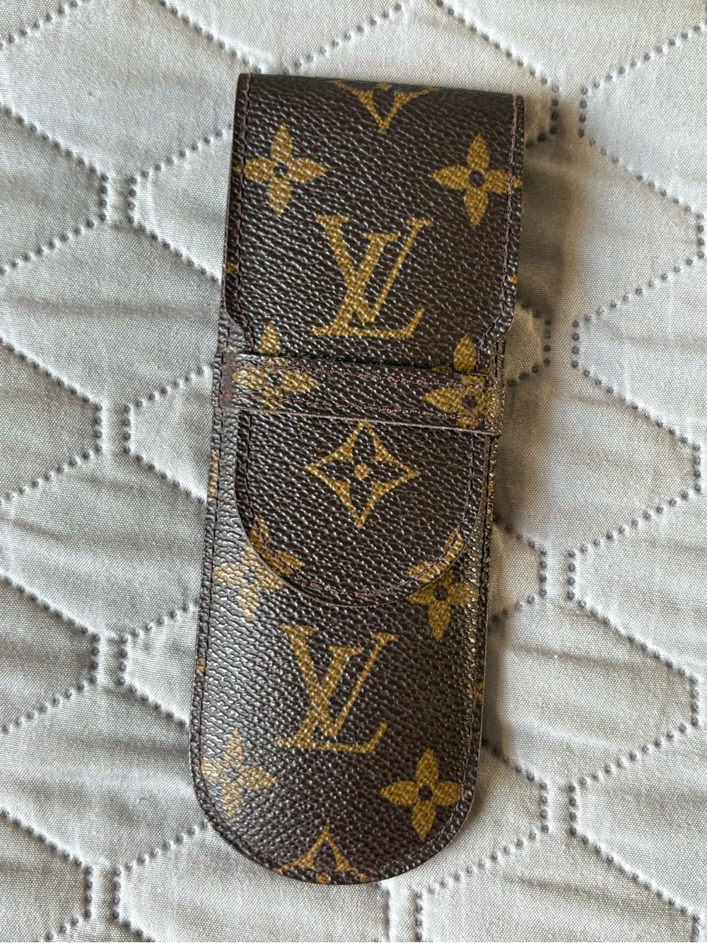 Vintage Louis Vuitton Brown and Gold Monogram Canvas Pen Case